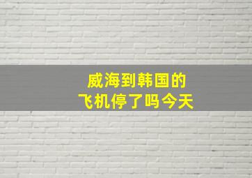 威海到韩国的飞机停了吗今天