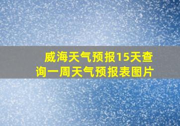 威海天气预报15天查询一周天气预报表图片