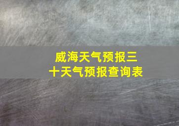 威海天气预报三十天气预报查询表