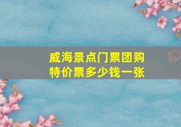 威海景点门票团购特价票多少钱一张