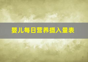 婴儿每日营养摄入量表