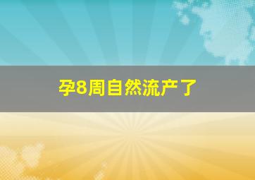 孕8周自然流产了