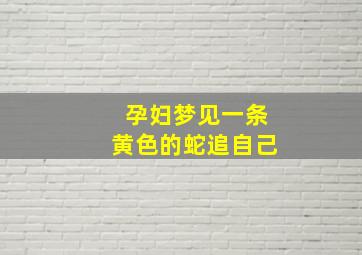 孕妇梦见一条黄色的蛇追自己