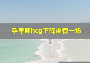 孕早期hcg下降虚惊一场