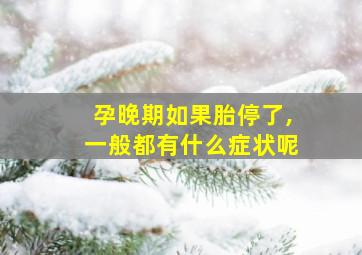 孕晚期如果胎停了,一般都有什么症状呢