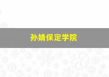 孙婧保定学院