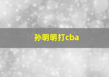 孙明明打cba