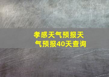 孝感天气预报天气预报40天查询