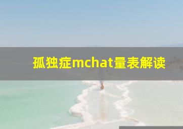 孤独症mchat量表解读