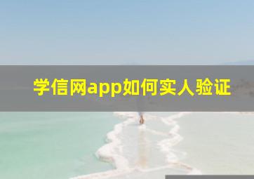 学信网app如何实人验证