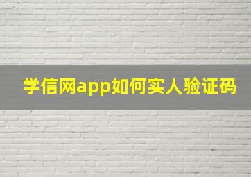 学信网app如何实人验证码