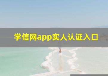 学信网app实人认证入口