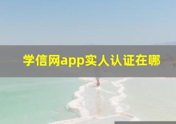 学信网app实人认证在哪