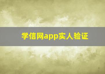 学信网app实人验证