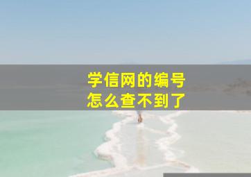 学信网的编号怎么查不到了