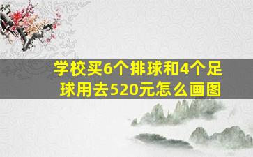 学校买6个排球和4个足球用去520元怎么画图