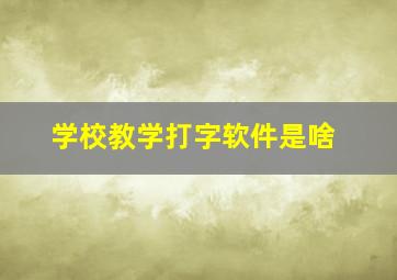 学校教学打字软件是啥