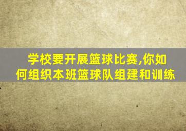 学校要开展篮球比赛,你如何组织本班篮球队组建和训练