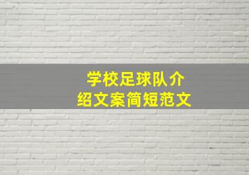 学校足球队介绍文案简短范文