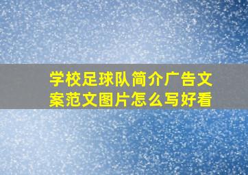 学校足球队简介广告文案范文图片怎么写好看