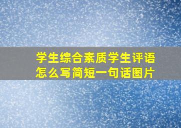 学生综合素质学生评语怎么写简短一句话图片