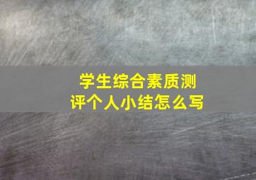 学生综合素质测评个人小结怎么写