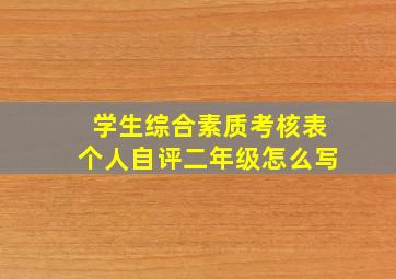 学生综合素质考核表个人自评二年级怎么写