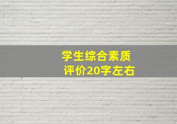 学生综合素质评价20字左右