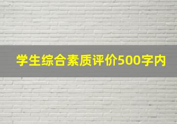 学生综合素质评价500字内