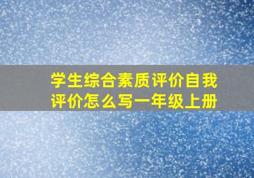 学生综合素质评价自我评价怎么写一年级上册