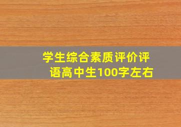 学生综合素质评价评语高中生100字左右