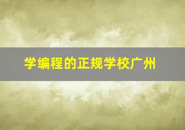 学编程的正规学校广州