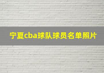 宁夏cba球队球员名单照片