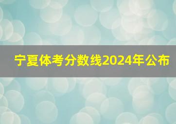 宁夏体考分数线2024年公布