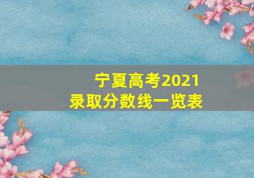 宁夏高考2021录取分数线一览表