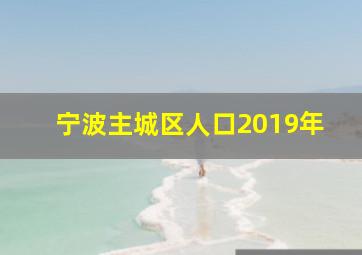 宁波主城区人口2019年