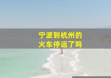 宁波到杭州的火车停运了吗