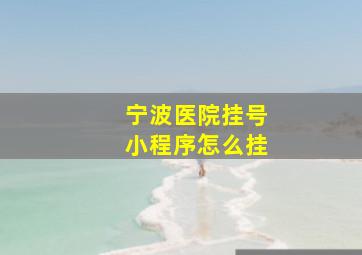 宁波医院挂号小程序怎么挂