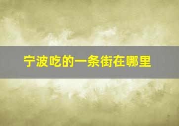 宁波吃的一条街在哪里