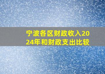 宁波各区财政收入2024年和财政支出比较