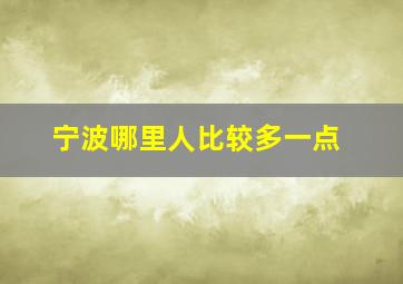 宁波哪里人比较多一点