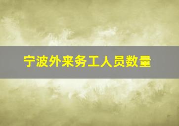 宁波外来务工人员数量