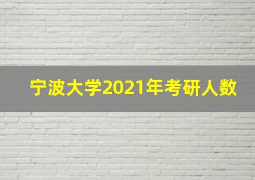 宁波大学2021年考研人数