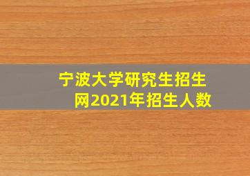 宁波大学研究生招生网2021年招生人数