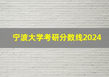 宁波大学考研分数线2024