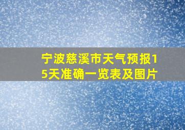 宁波慈溪市天气预报15天准确一览表及图片