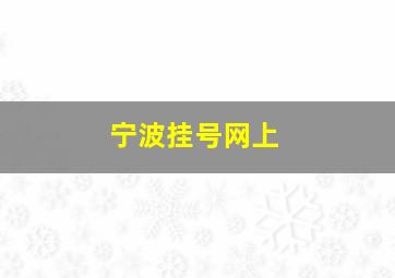 宁波挂号网上