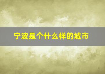 宁波是个什么样的城市