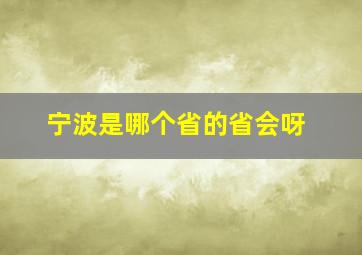 宁波是哪个省的省会呀