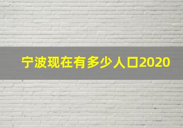 宁波现在有多少人口2020